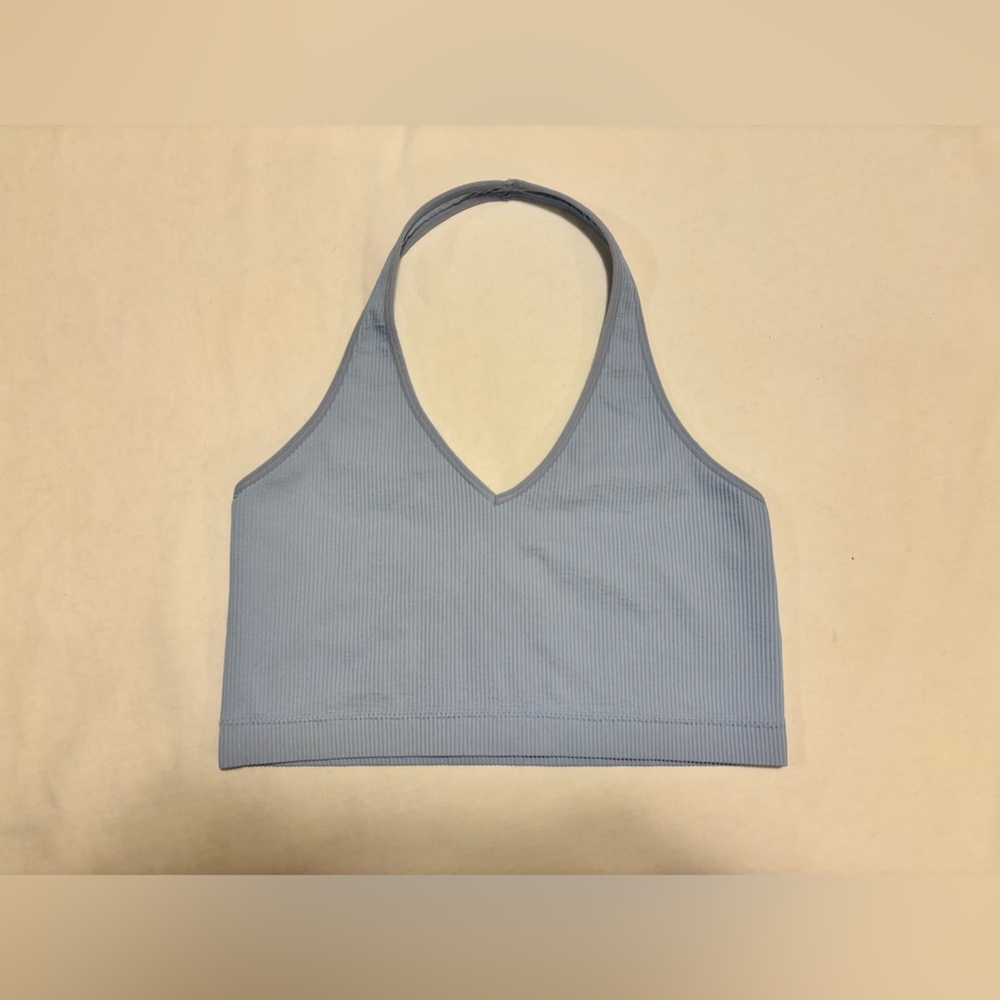 Garage powder blue halter, crop top, L